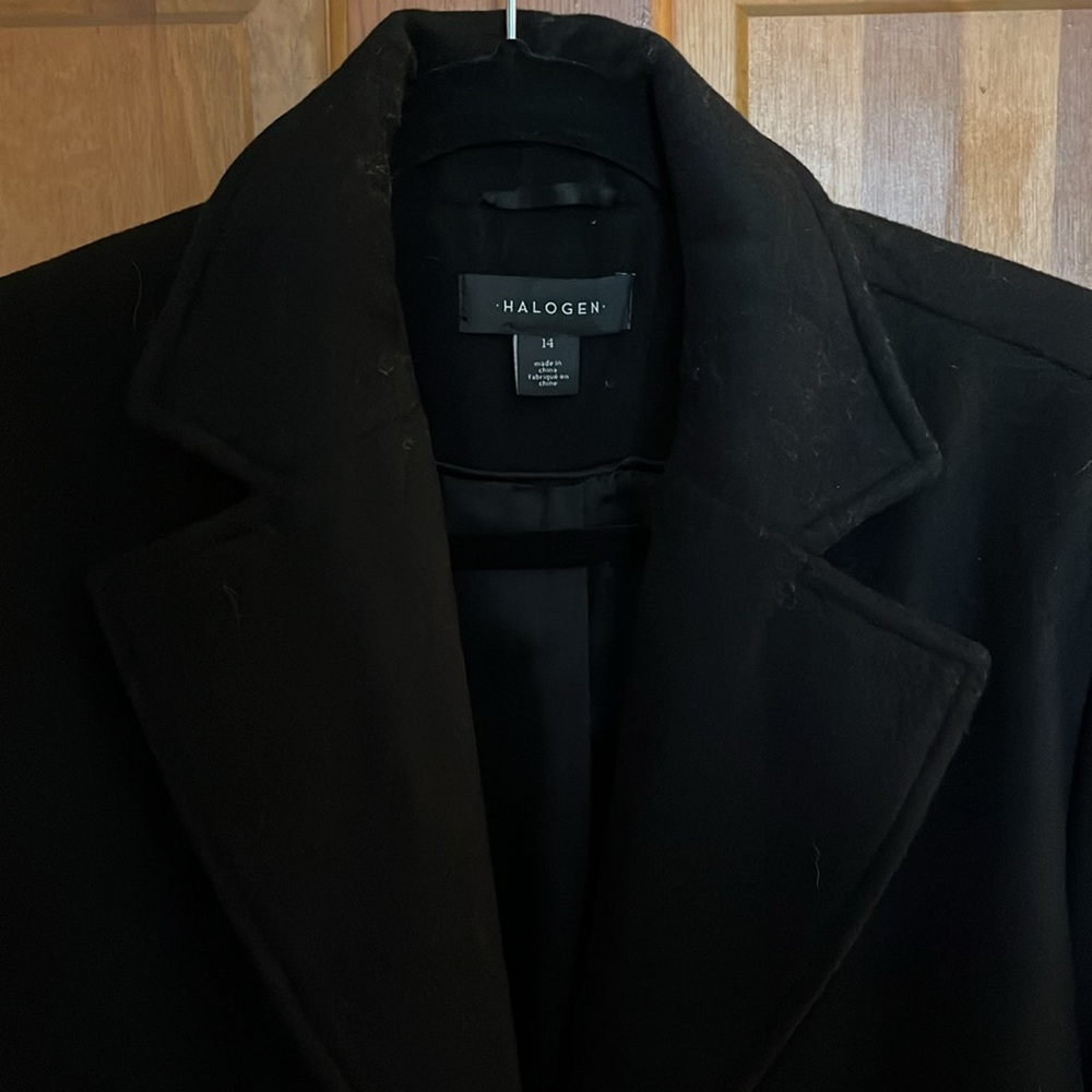Halogen Single Breasted Wool Blend Coat, Size 14,… - image 3